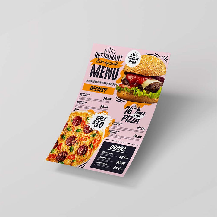 A5 Menu banners village